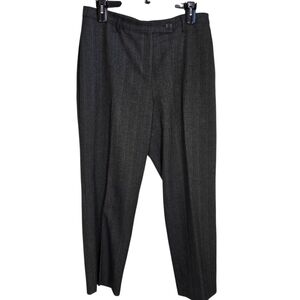 Conrad C Collection Brown Stretch Wide Leg Dress Pants With Subtle Red Stripe 16